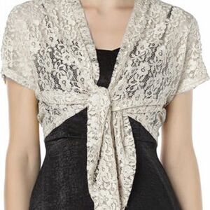 Elegant Cream Lace Shrug